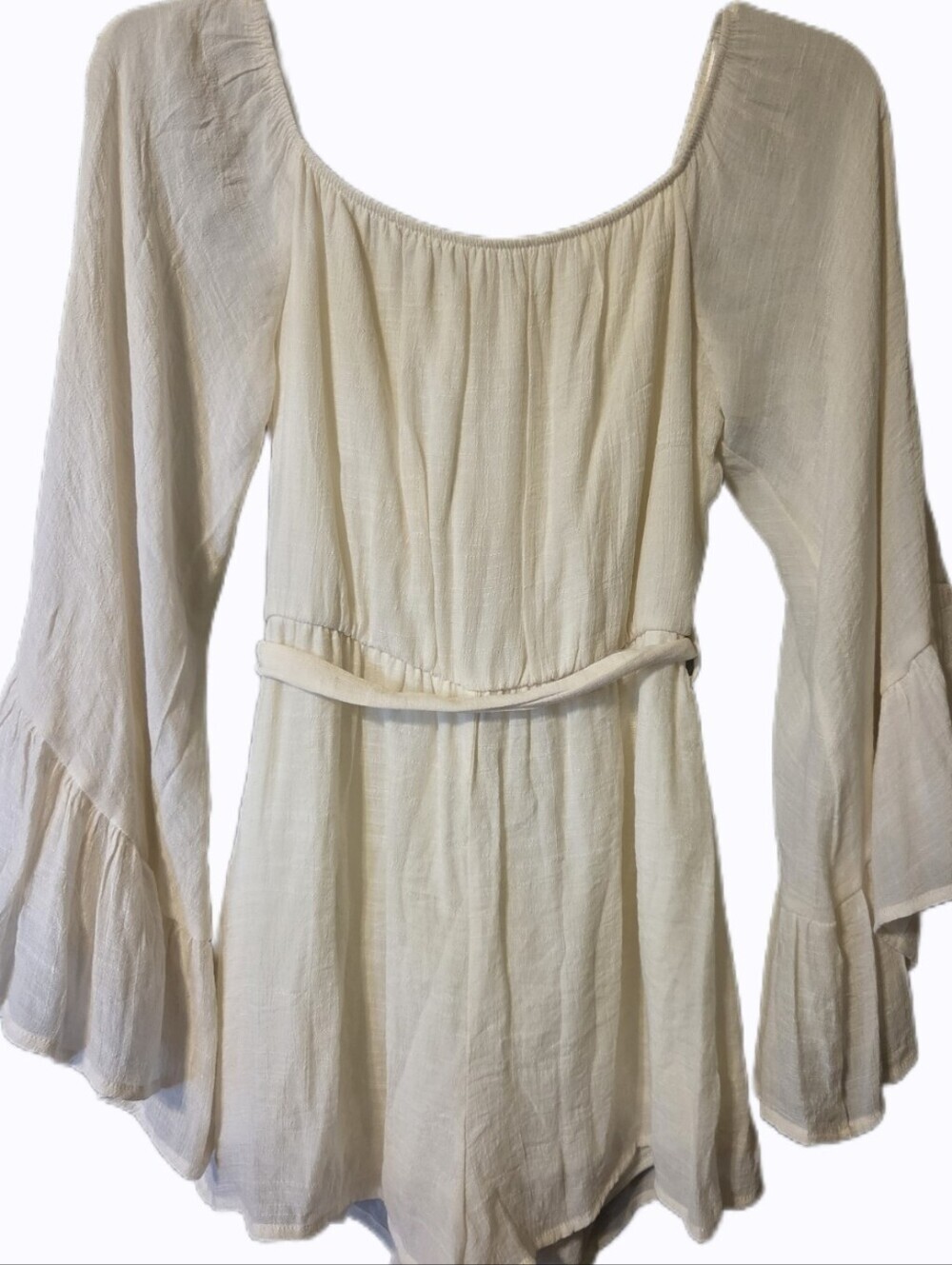 Altar'd State Romper Cream Bell Sleeve Women's Small Fairy Core Boho Soft Girl